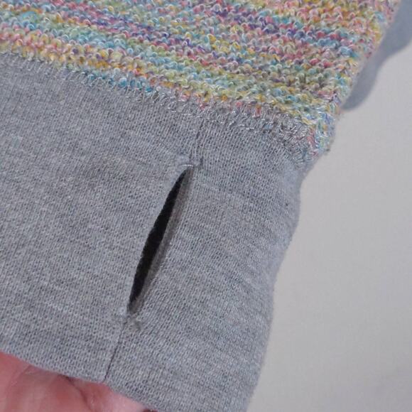 Burton Womens Hoodie Sweatshirt Blue Multicolor Rainbow Long Sleeve Drawstring M - Picture 5 of 11